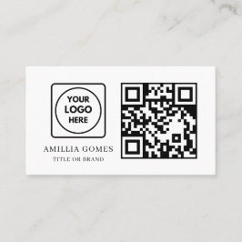 White QR Code | Modern Minimal Custom Contact  Visitenkarte