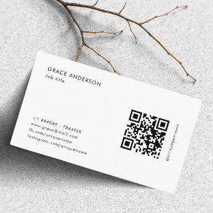 White QR Code Social Media Beruflich Visitenkarte