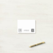 White QR | Minimalist Business Logo Design Post-it Klebezettel (Auf Schreibtisch)