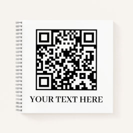 White QR | Minimalist Clean Custom Text Notizblock