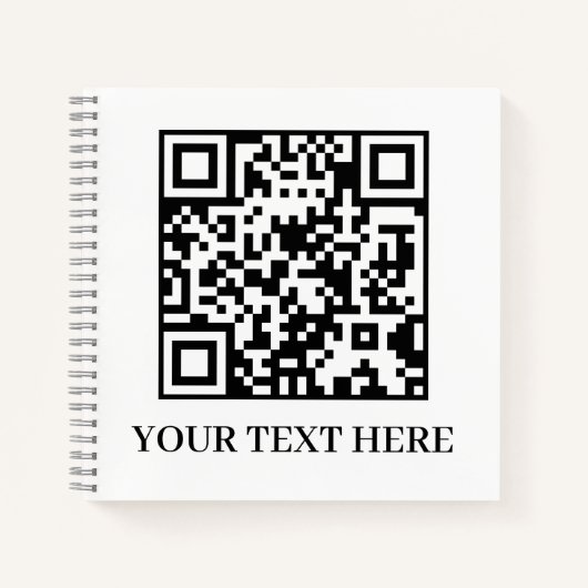 White QR | Minimalist Clean Custom Text Notizblock (Vorderseite)