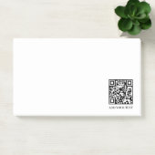 White QR | Modern Minimalist Custom Text Post-it Klebezettel (Büro)