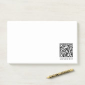 White QR | Modern Minimalist Custom Text Post-it Klebezettel (Auf Schreibtisch)