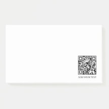 White QR | Modern Minimalist Custom Text