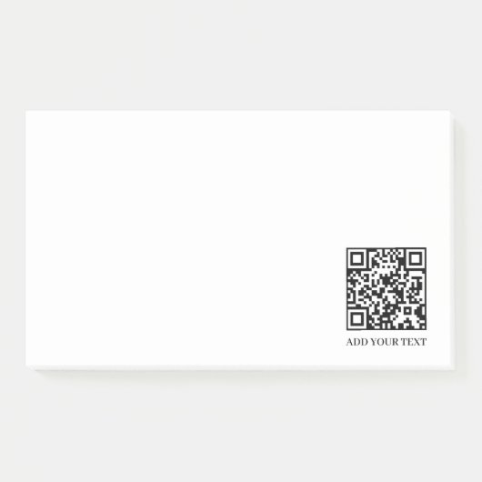 White QR | Modern Minimalist Custom Text Post-it Klebezettel (Vorderseite)