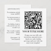 White QR | Modern Minimalist Custom Upload Einladung (Vorne/Hinten)
