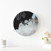 White Quartz Crystal Gemstone Geode Natural Stone Große Wanduhr (Zuhause)