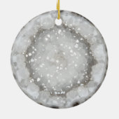 White Quartz Crystal Gemstone Geode Printed Keramik Ornament (Hinten)