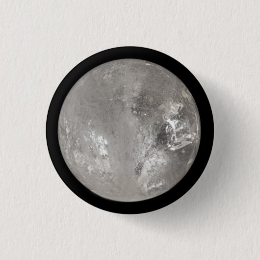 White Quarz Crystal Ball Button (Vorderseite)