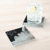 White Quarz Crystal Gemstone Geode Natural Stone Glasuntersetzer (Schrägansicht)