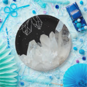 White Quarz Crystal Gemstone Geode Natural Stone Pappteller (Party)