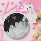 White Quarz Crystal Gemstone Geode Natural Stone Pappteller (Party)