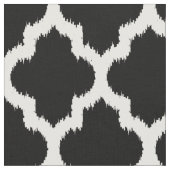White Quatrefoil Kat & Custom Black Background 2 Stoff (Nahaufnahme)