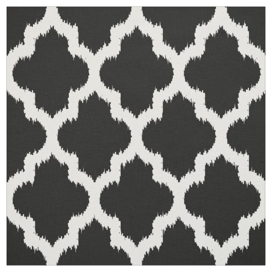 White Quatrefoil Kat & Custom Black Background 2 Stoff (Muster)