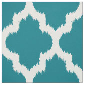 White Quatrefolie Ikat Custom Türkis Background Stoff (Muster)