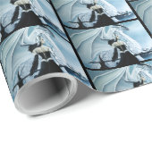 White Queen White Dragon Fantasy Geschenkpapier (Rolleneckpunkt)