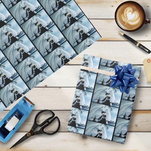 White Queen White Dragon Fantasy Geschenkpapier