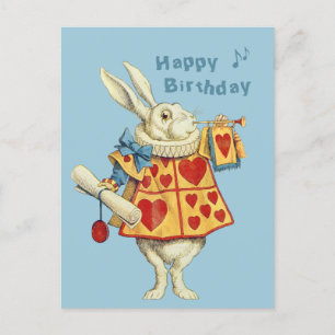 White Rabbit bläst Trompete Happy Birthday CC1126 Postkarte