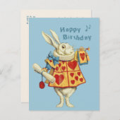 White Rabbit bläst Trompete Happy Birthday CC1126 Postkarte (Vorne/Hinten)