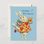 White Rabbit bläst Trompete Happy Birthday CC1126 Postkarte (Vorne/Hinten)