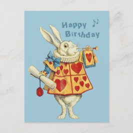 White Rabbit bläst Trompete Happy Birthday CC1126 Postkarte