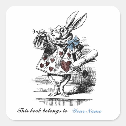 White Rabbit Bookplate Aufkleber (Vorderseite)