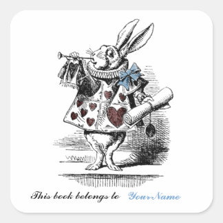White Rabbit Bookplate Aufkleber