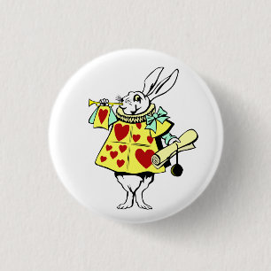 White Rabbit from Alice in Wonderland Button