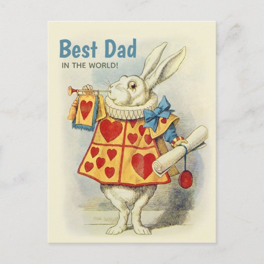 White Rabbit Herald Bester Papa in der Welt CC1124 Postkarte (Vorderseite)