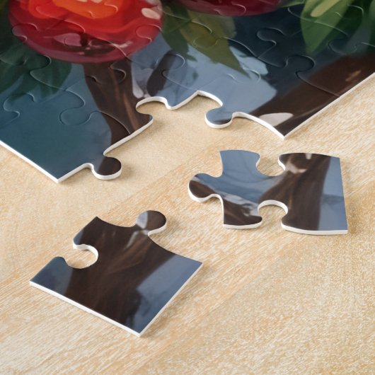 White Rabbit in Quiet Winter Berries Hat Puzzle (Seite)