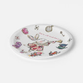 White Rabbit Mad Hatter Tea Party Birthday  Pappteller (Schrägansicht)