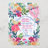 White Rabbit Story Tale Unmerry Birthday Party Inv Einladung (Vorne/Hinten)