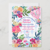 White Rabbit Story Tale Unmerry Birthday Party Inv Einladung (Vorderseite)