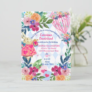 White Rabbit Story Tale Unmerry Birthday Party Inv Einladung