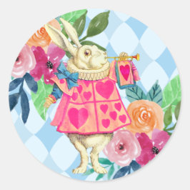 White Rabbit Story Tale Unmerry Geburtstagsparty Runder Aufkleber
