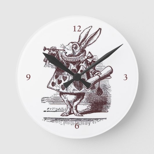 White Rabbit Wall Clock Runde Wanduhr (Vorderseite)
