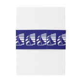 White Racing Segelboote auf blauen Einladungs-Band Einladungsbanderole (Rückseitenbeispiel)