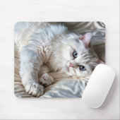 White Ragdoll Cat Mousepad (Mit Mouse)