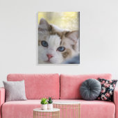 White Ragdoll Cat Wrapped Canvas Leinwanddruck (Insitu (Wohnzimmer))
