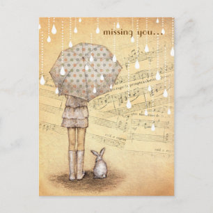 White Rain Symphony Missing You Benutzerdefinierte Postkarte