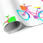 White Rainbow Bikes Colorful Geschenkpapier (Rolleneckpunkt)