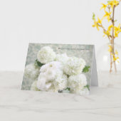 White ranunculus and hydrangeas sympathy karte (Gelbe Blume)