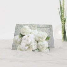 White ranunculus and hydrangeas sympathy