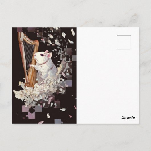 White Rat Fantasy Postcard – Elegant & Minimal Postkarte (Rückseite)