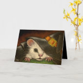 WHITE RAT HALLOWEEN CARD KARTE (Gelbe Blume)