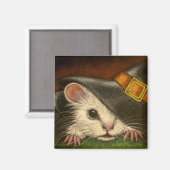 WHITE RAT HALLOWEEN WITCH COSTUME Magnet (Vorderseite/Rückseite)