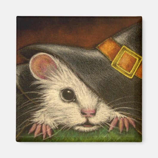 WHITE RAT HALLOWEEN WITCH COSTUME Magnet (Vorne)