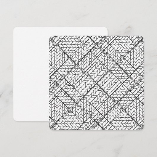 WHITE RAUTE STRICK 5,25" Square Flachkarte Karte (Vorne/Hinten)