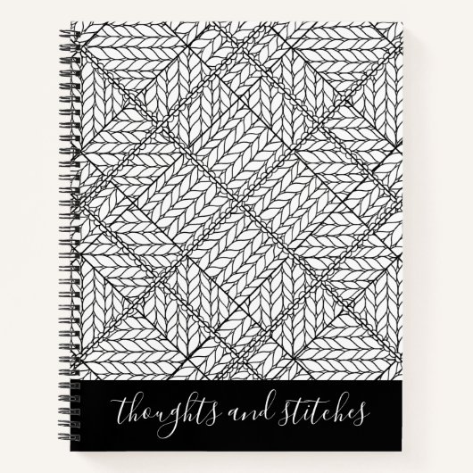 WHITE RAUTE STRICK 8.5x11 Notebook + Text II Notizblock (Vorderseite)