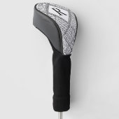 WHITE RAUTE STRICK Golf Driver Cover + Initial Headcover (angewinkelt)